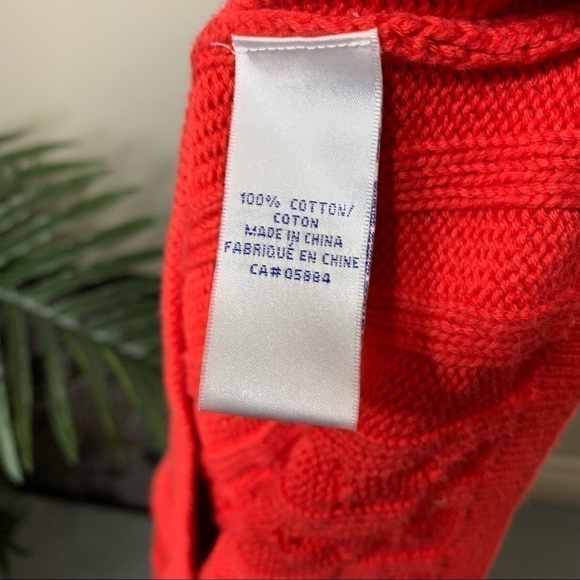 Tabi Red Cable Knit Zip up Sweater Vest 100% Cotton Relax Fit Sz XL - Picture 12 of 13